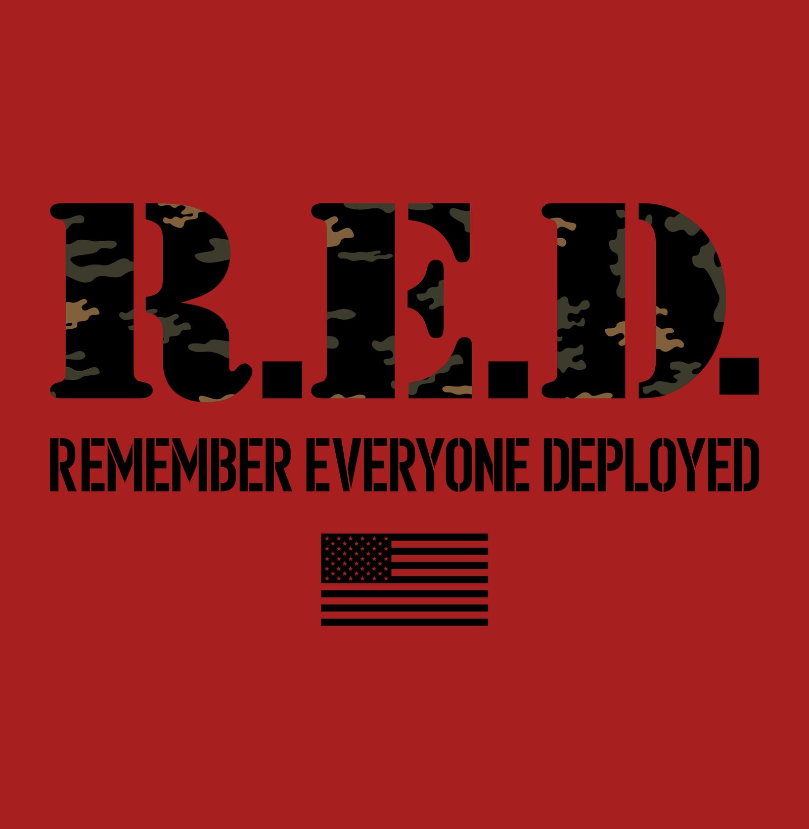Hero Company Men's R.E.D. Honor the Deployed Red Tee - Helps Pair Veterans With A Service Dog or Shelter Dog