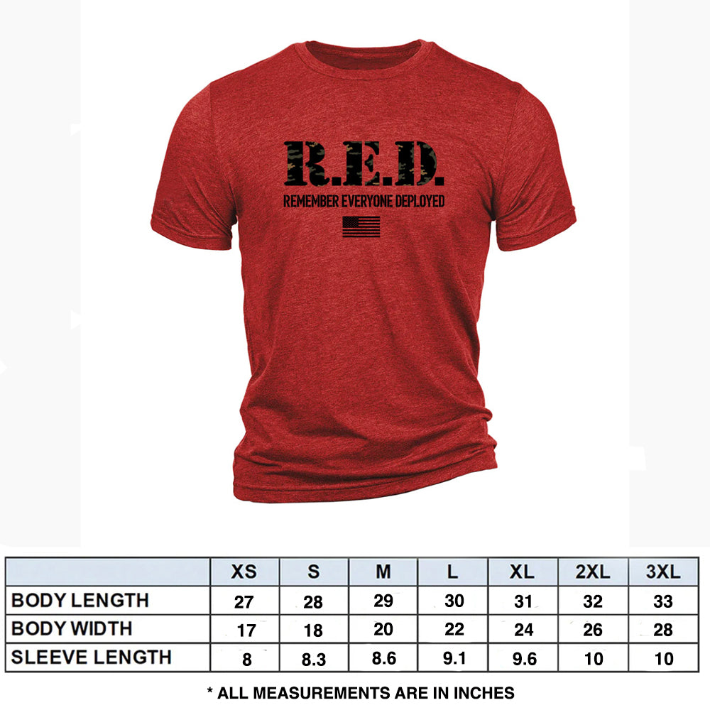 Hero Company Men's R.E.D. Honor the Deployed Red Tee - Helps Pair Veterans With A Service Dog or Shelter Dog
