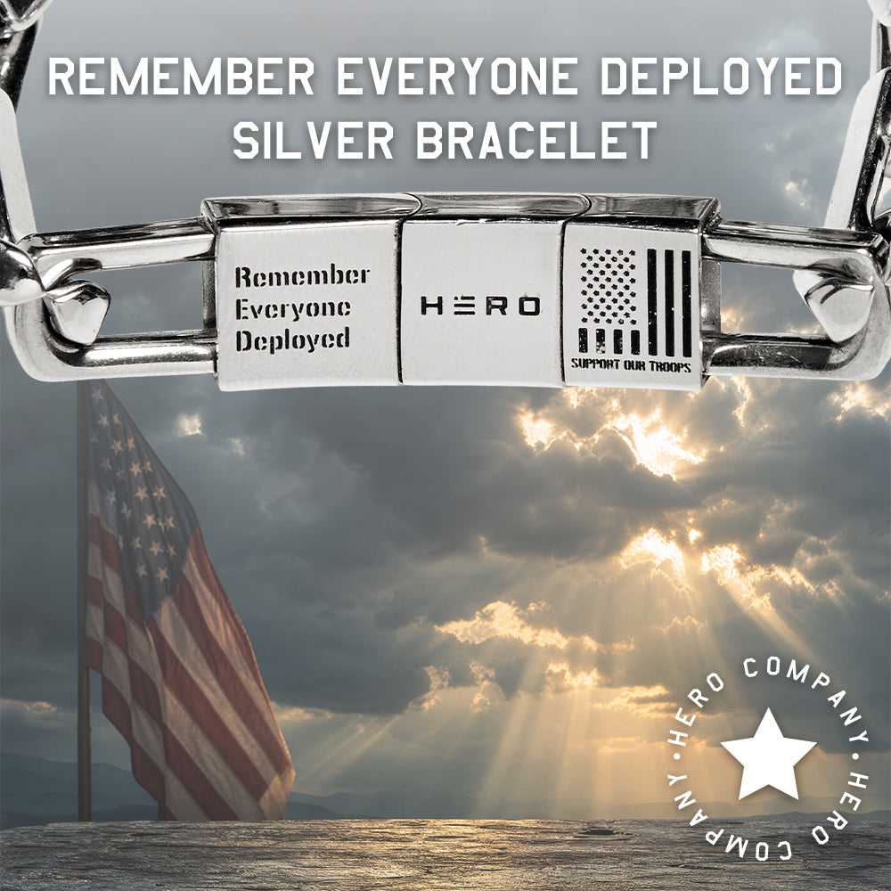 R.E.D. Remember Everyone Deployed Silver Bracelet