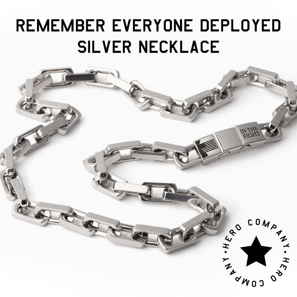 R.E.D. Remember Everyone Deployed Silver Necklace