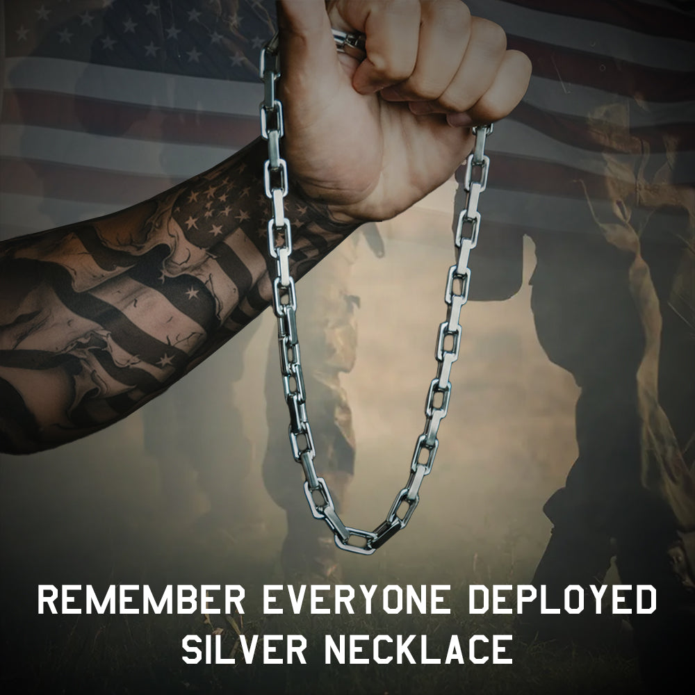 R.E.D. Remember Everyone Deployed Silver Necklace