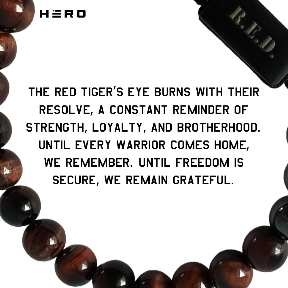 50% OFF - R.E.D. Tiger's Eye &amp; Titanium Magnetic Bead Bracelet With Purchase of Remember Everyone Deployed Until They Come Home Tee