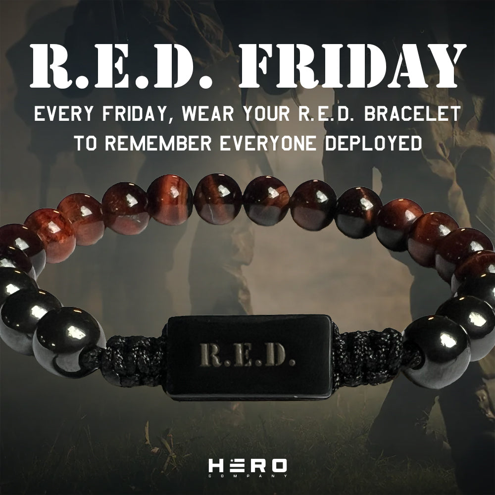 50% OFF - R.E.D. Tiger's Eye &amp; Titanium Magnetic Bead Bracelet With Purchase of Remember Everyone Deployed Until They Come Home Tee