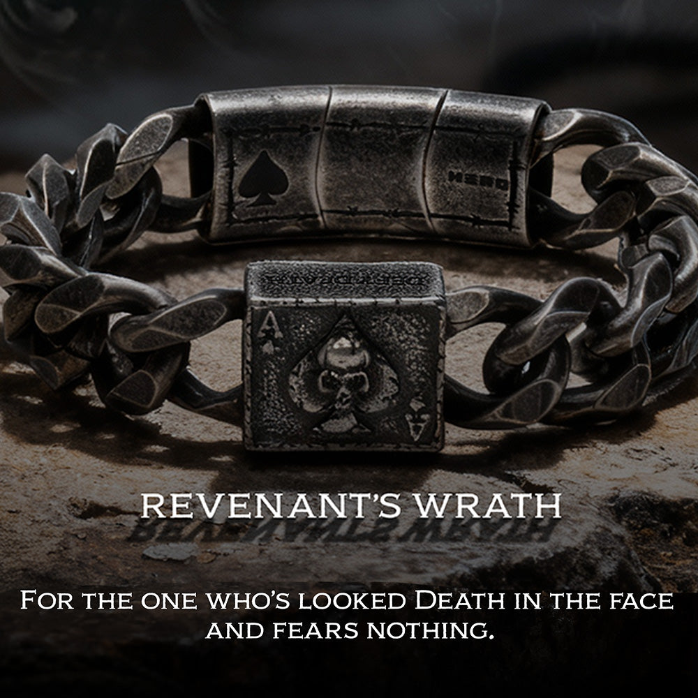 Revenant’s Wrath Ace of Spades Cuban Link Bracelet: Helps Pair Veterans With A Service Dog or Shelter Dog