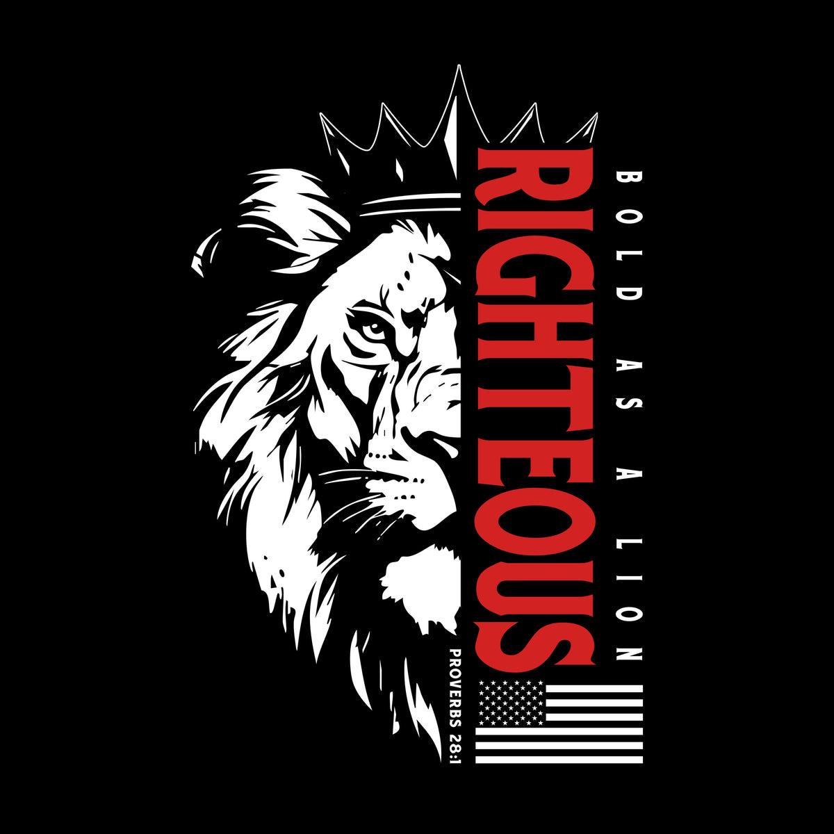 Hero Company Men&#39;s Bold As A Lion Black Tee - Helps Pair Veterans With A Service Dog or Shelter Dog