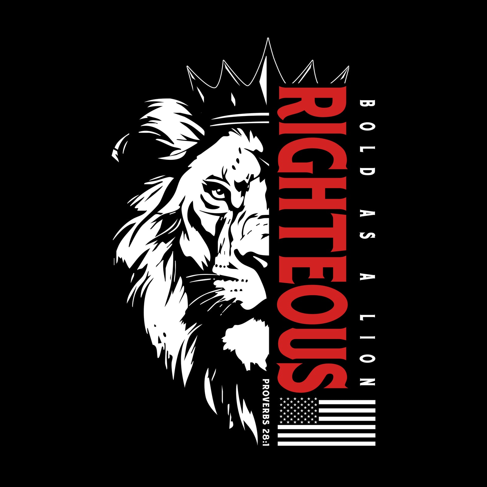 Hero Company Men's Bold As A Lion Black Tee - Helps Pair Veterans With A Service Dog or Shelter Dog