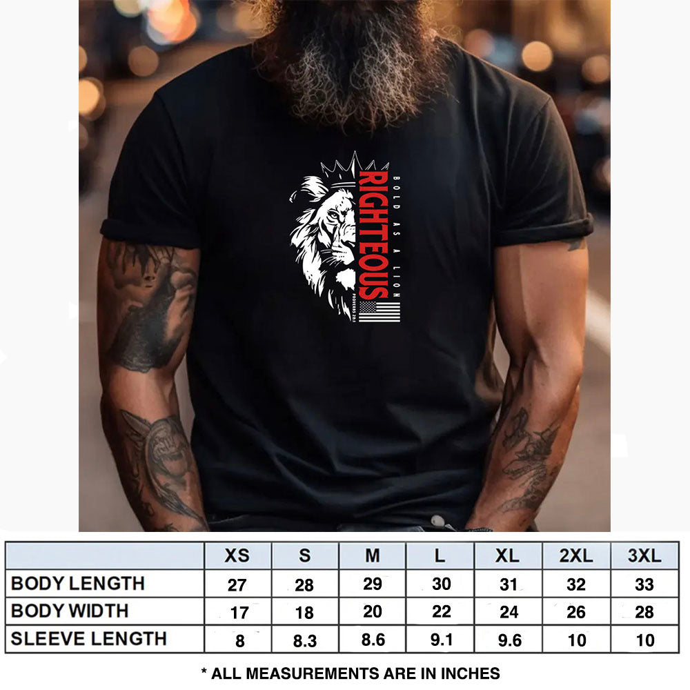 Hero Company Men&#39;s Bold As A Lion Black Tee - Helps Pair Veterans With A Service Dog or Shelter Dog