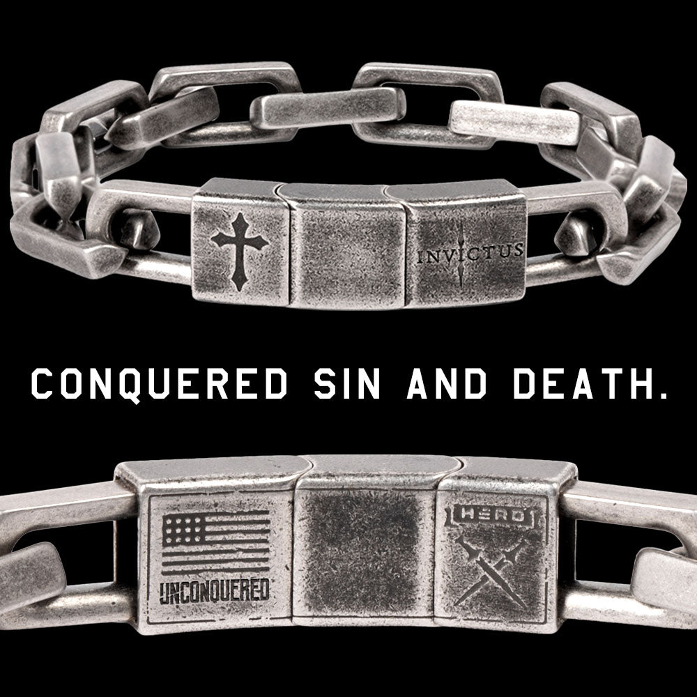 Easter He Is Risen Set-  He is Risen & Invictus Unconquered Bracelet Set : Helps Pair Veterans With A Service Dog Or Shelter Dog