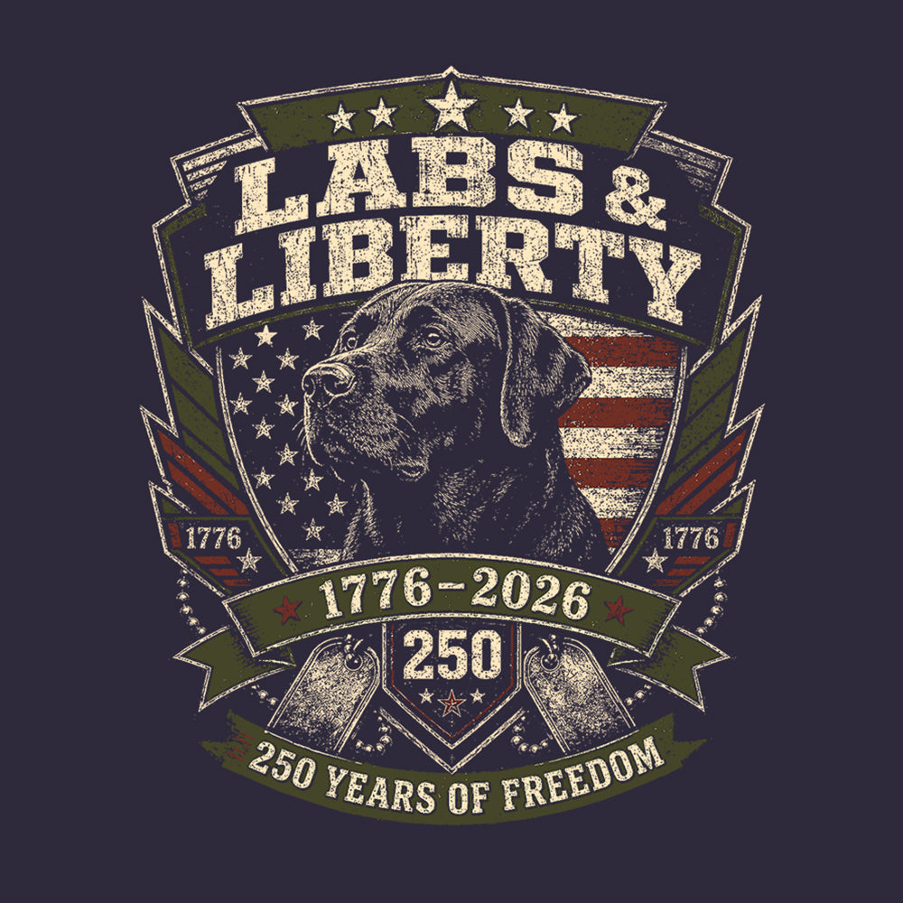 Labs &amp; Liberty Black Lab Navy Tee