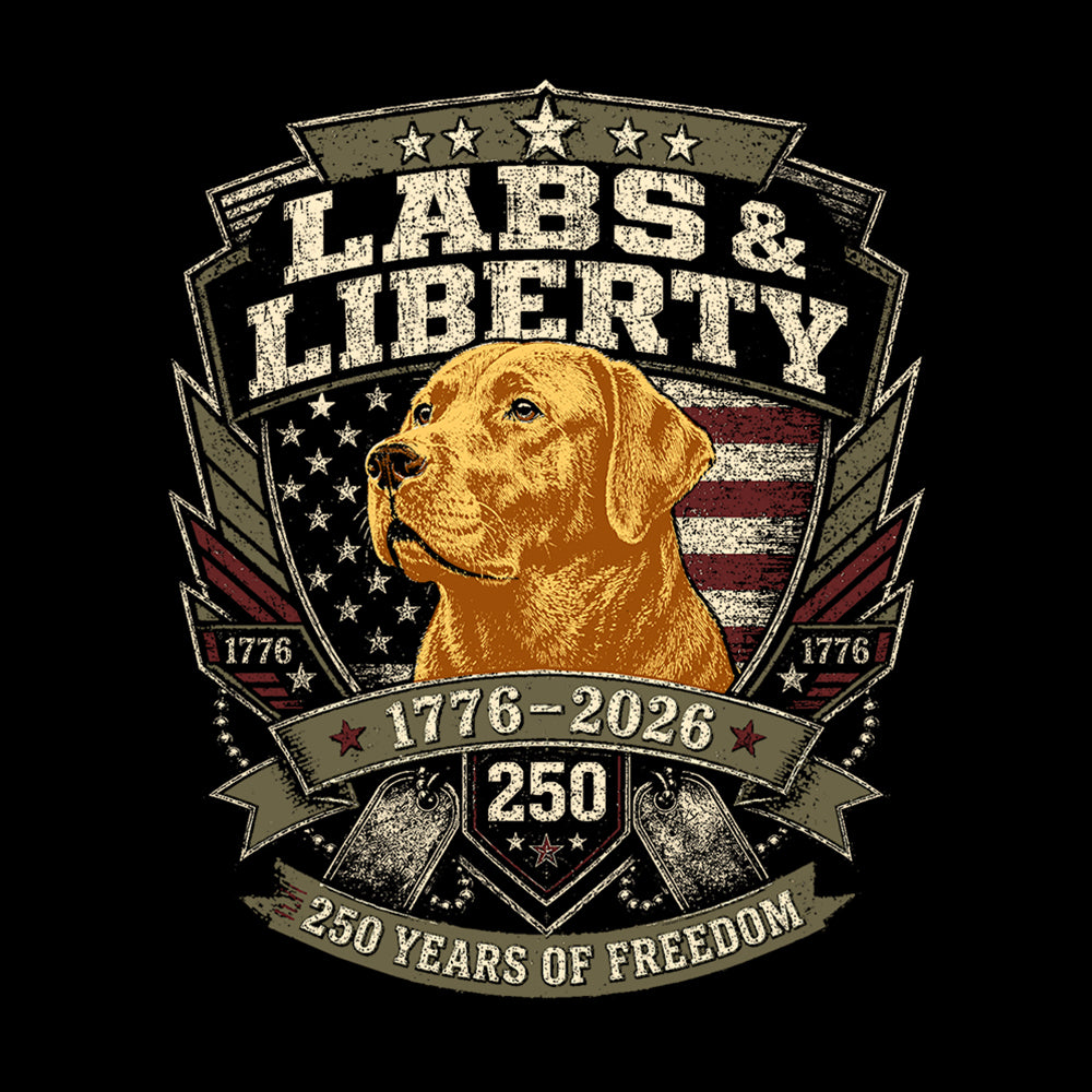Labs &amp; Liberty Yellow Lab Black Tee