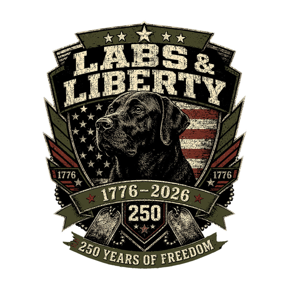 Labs &amp; Liberty Black Lab White Tee