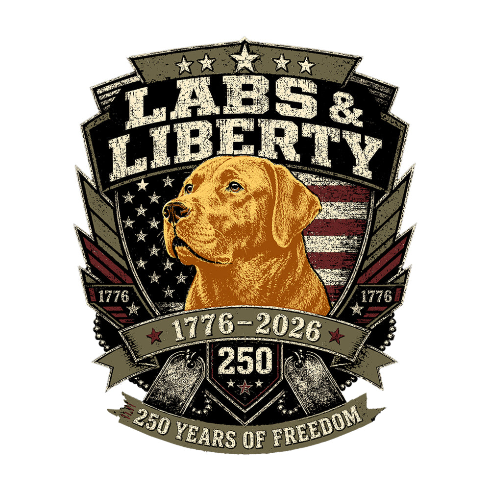 Labs & Liberty Yellow Lab White Tee