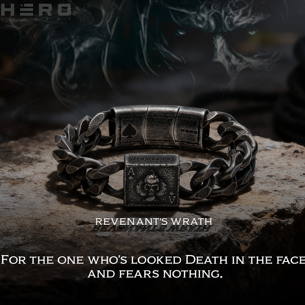 Revenant’s Wrath Ace of Spades Cuban Link Bracelet: Helps Pair Veterans With A Service Dog or Shelter Dog