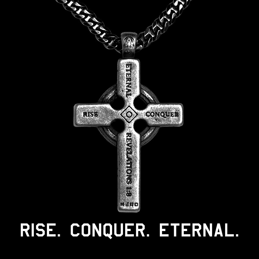 Rise &amp; Conquer Trinity Cross Necklace