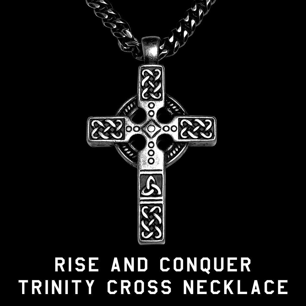 Rise &amp; Conquer Trinity Cross Necklace