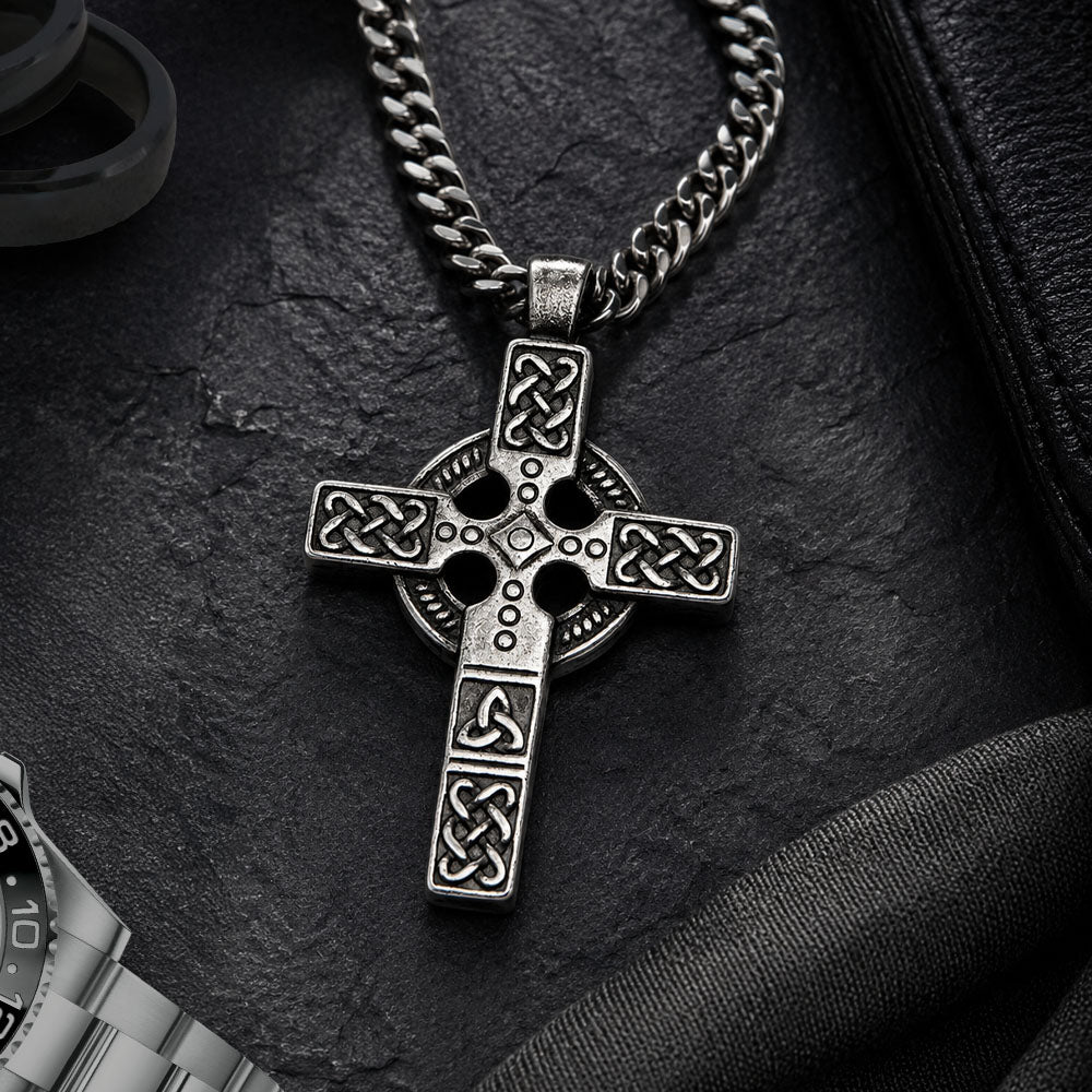 Rise &amp; Conquer Trinity Cross Necklace