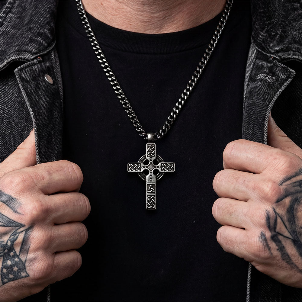 Rise &amp; Conquer Trinity Cross Necklace