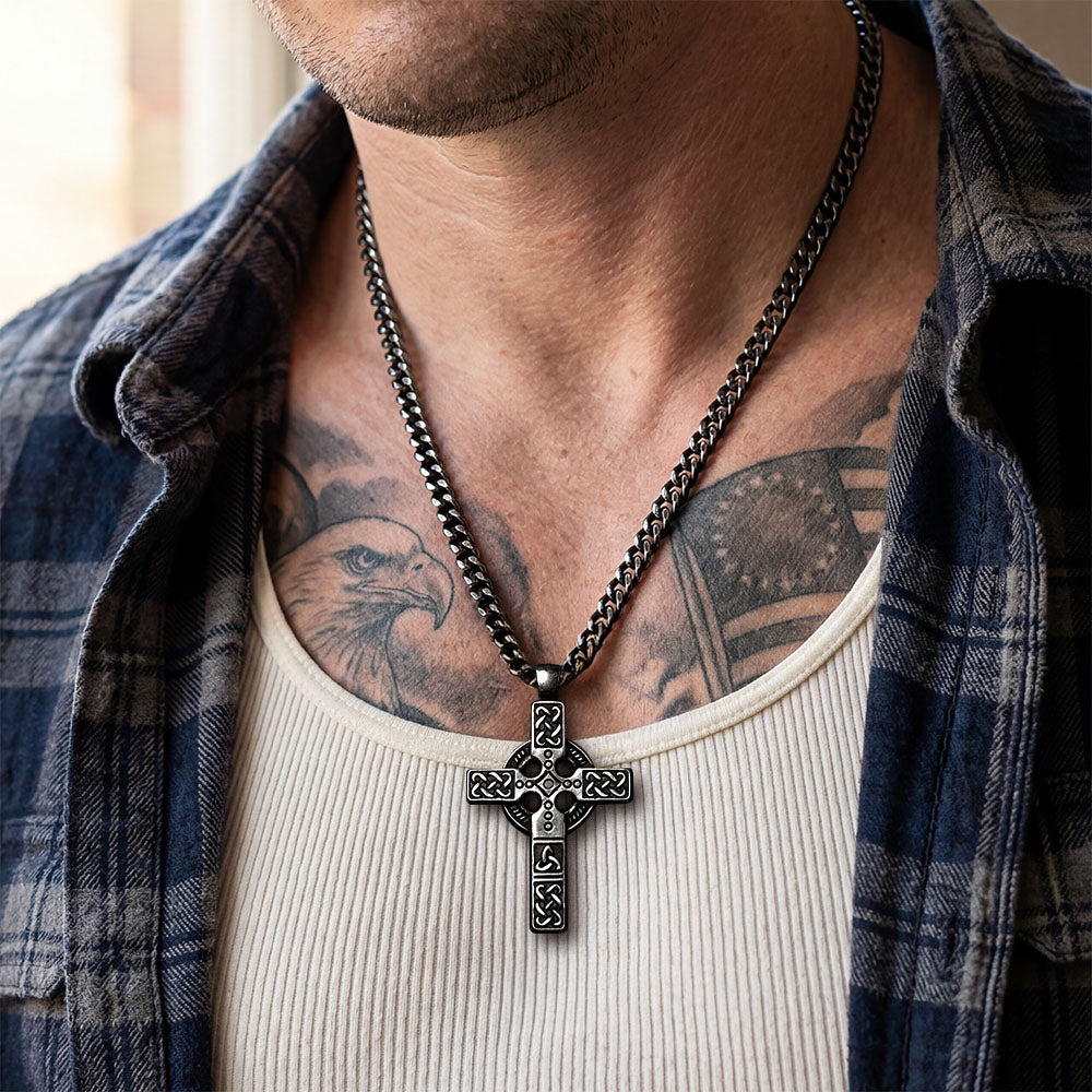 Rise & Conquer Trinity Cross Necklace