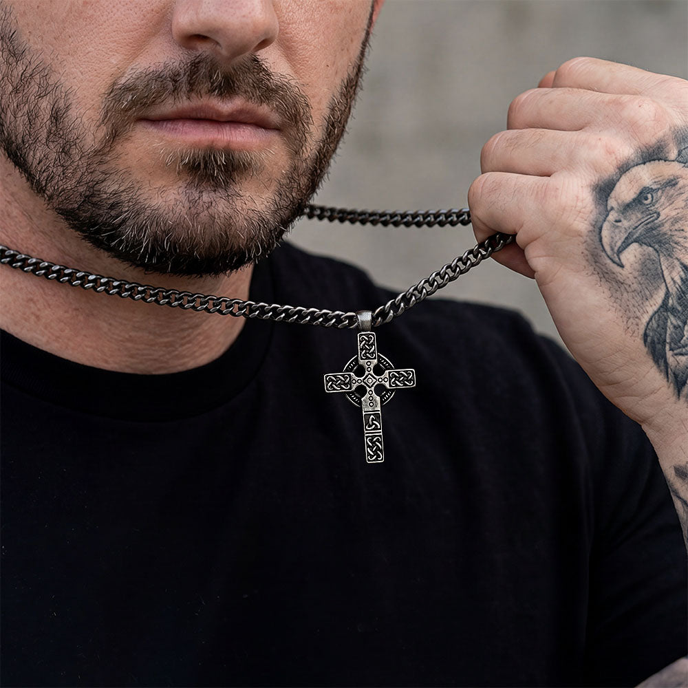 Rise &amp; Conquer Trinity Cross Necklace