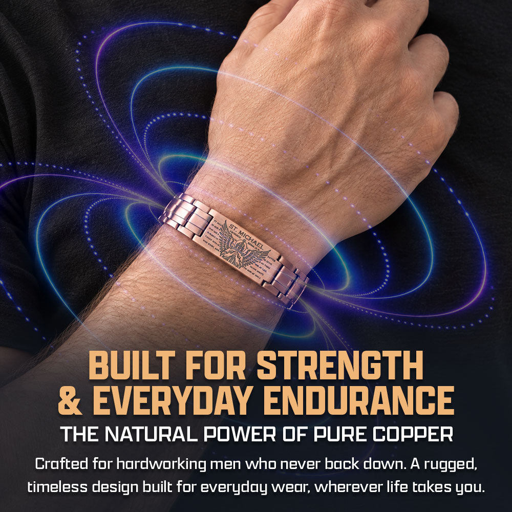 St. Michael Magnetic Copper Bracelet