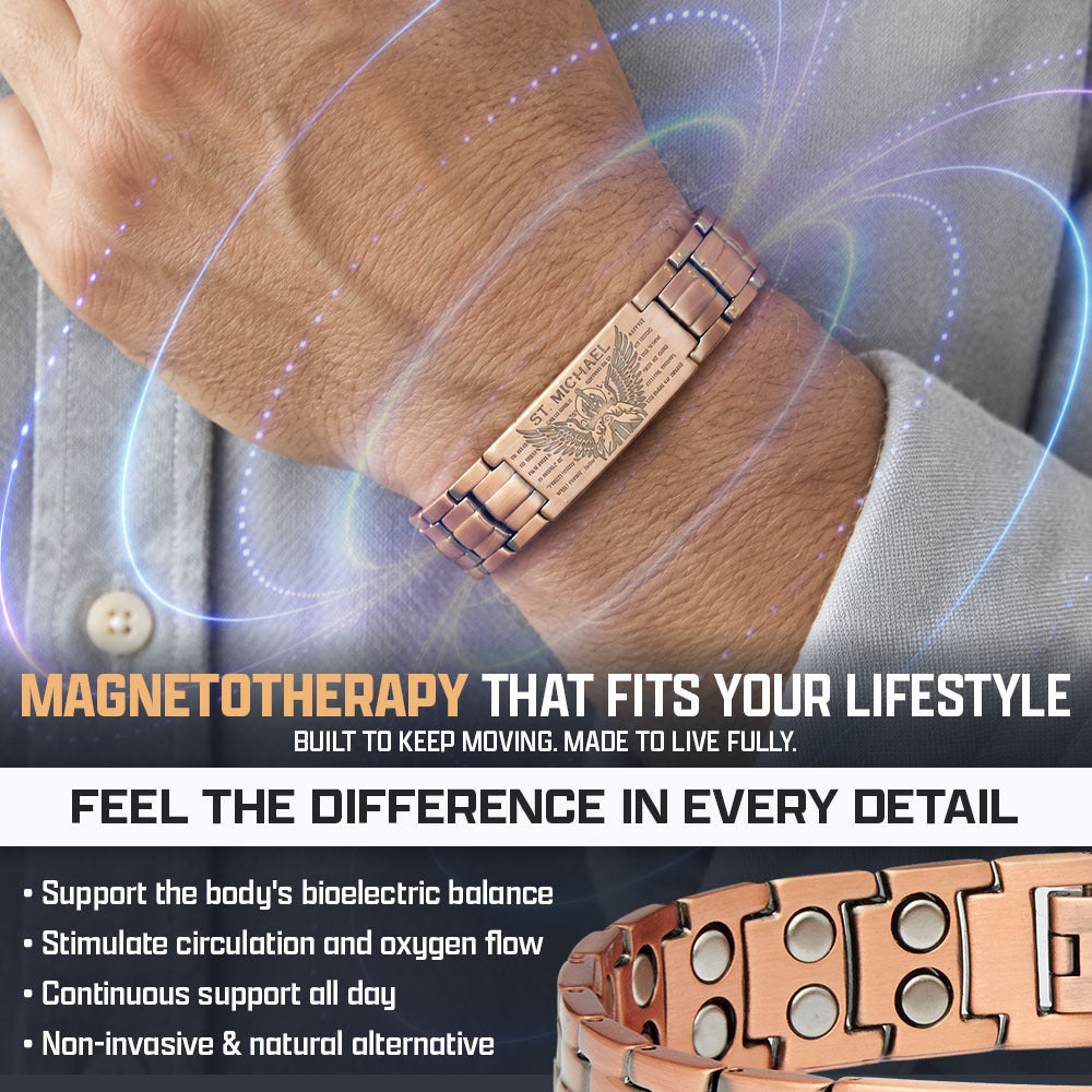 St. Michael Magnetic Copper Bracelet