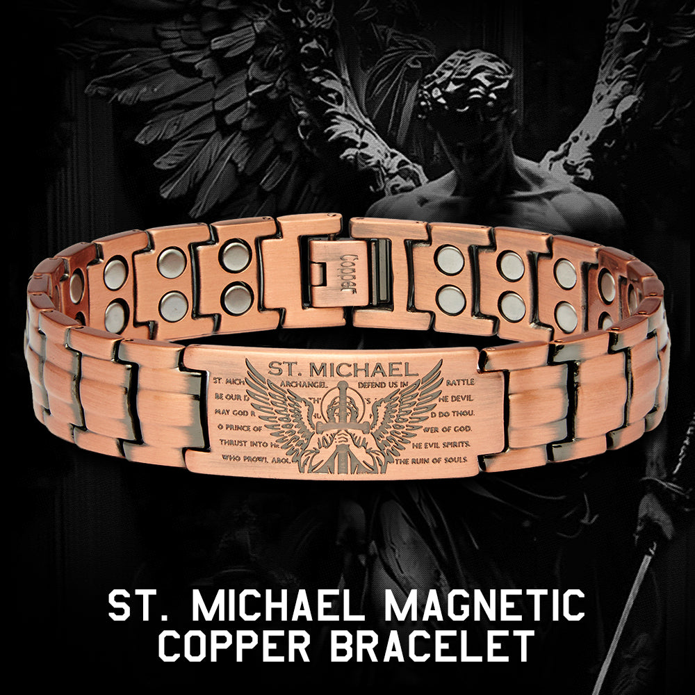 St. Michael Magnetic Copper Bracelet