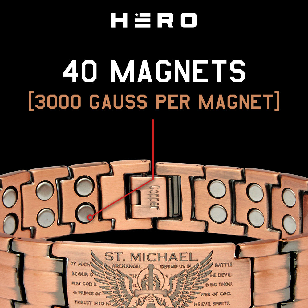 St. Michael Magnetic Copper Bracelet