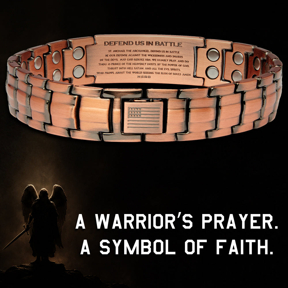 St. Michael Magnetic Copper Bracelet