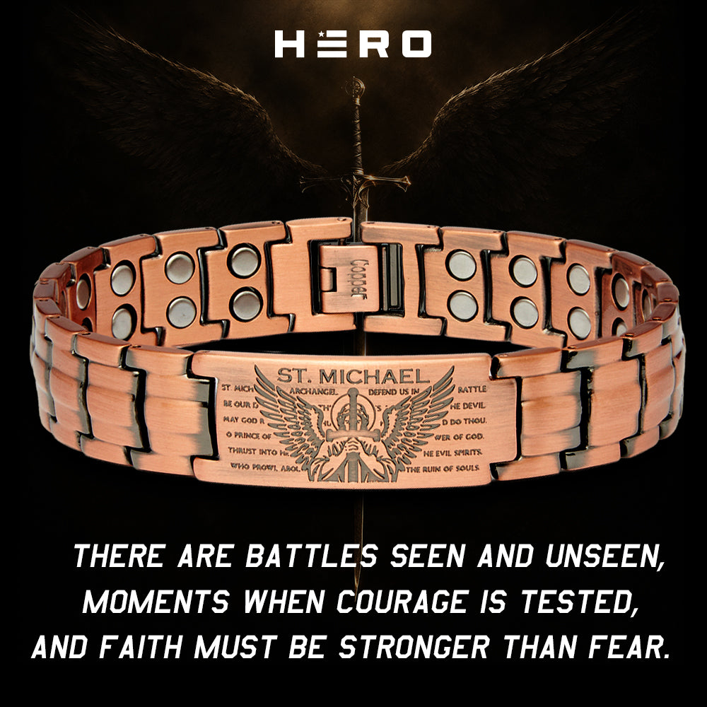 St. Michael Magnetic Copper Bracelet