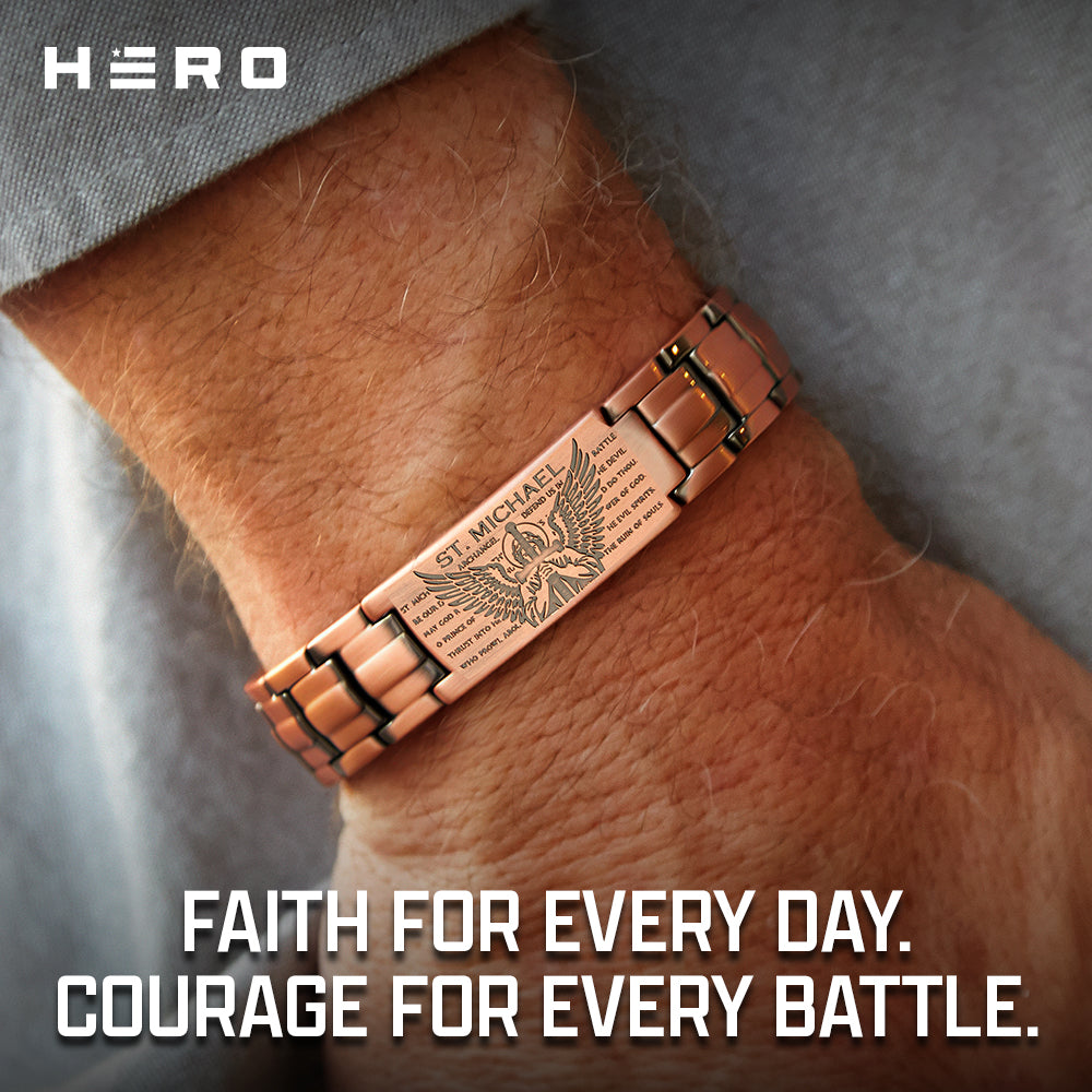 St. Michael Magnetic Copper Bracelet
