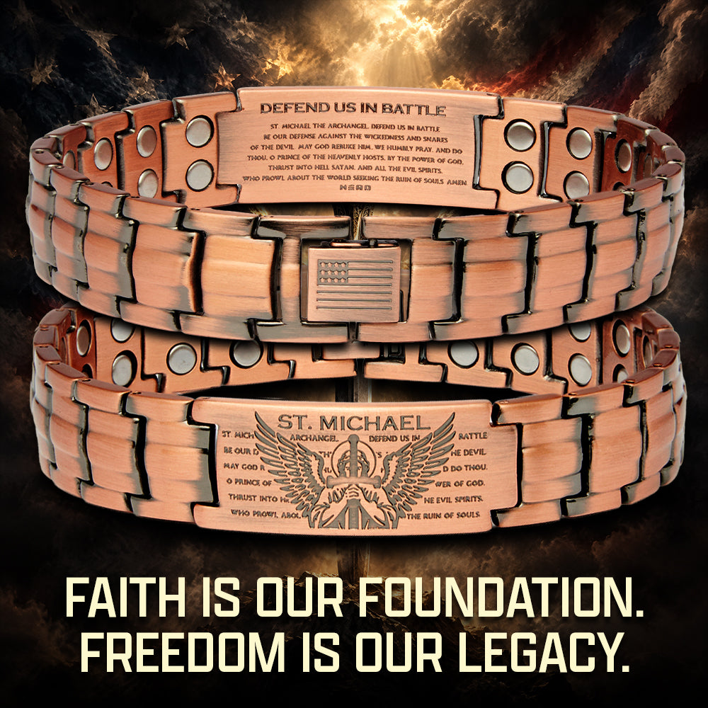 St. Michael Magnetic Copper Bracelet