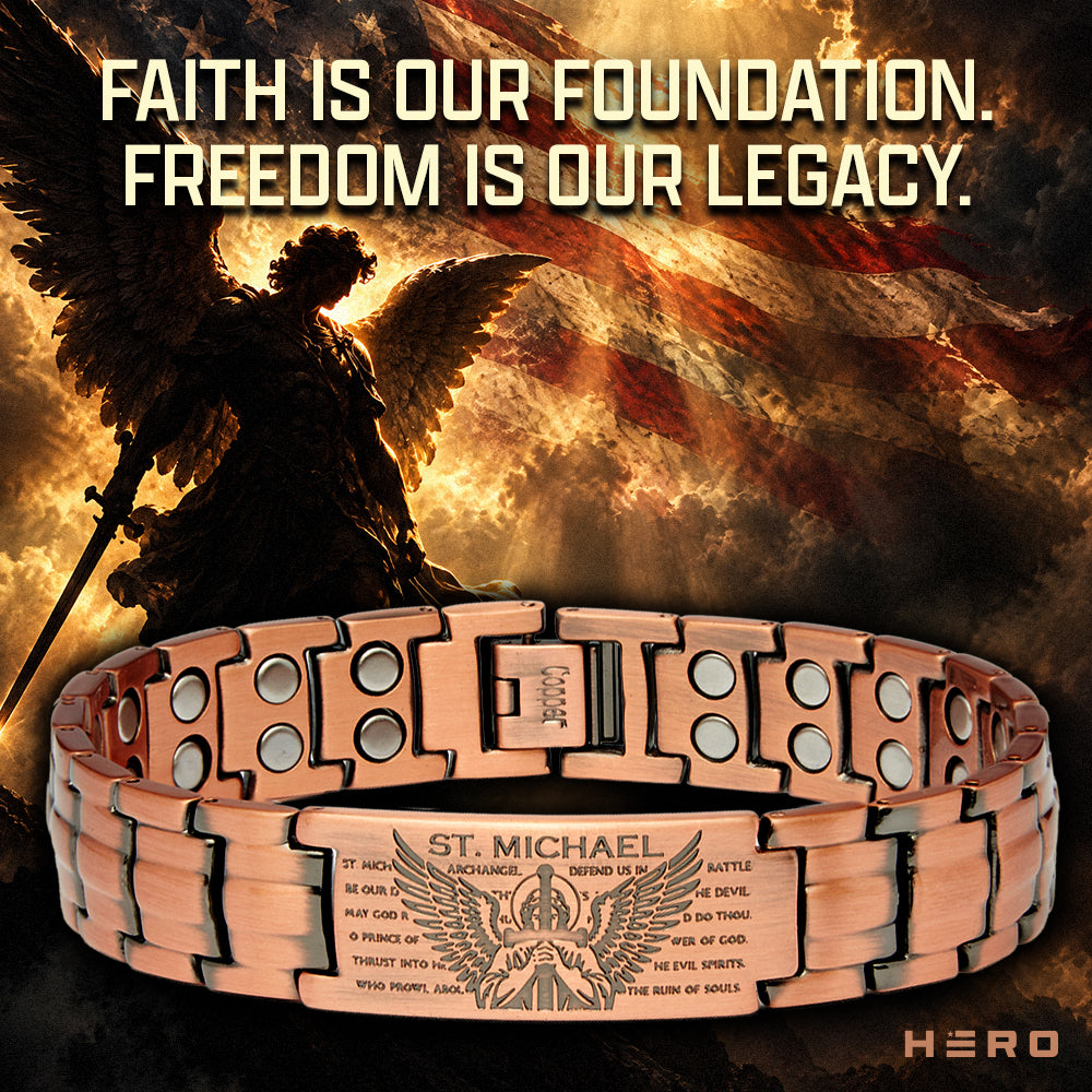 St. Michael Magnetic Copper Bracelet