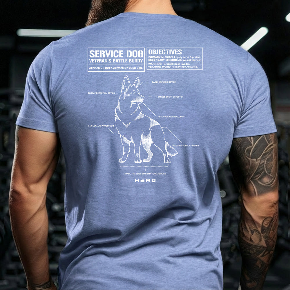 Hero Company Men's Veteran's Battle Buddy Service Dog Tee - Helps Pair Veterans With A Service Dog or Shelter Dog