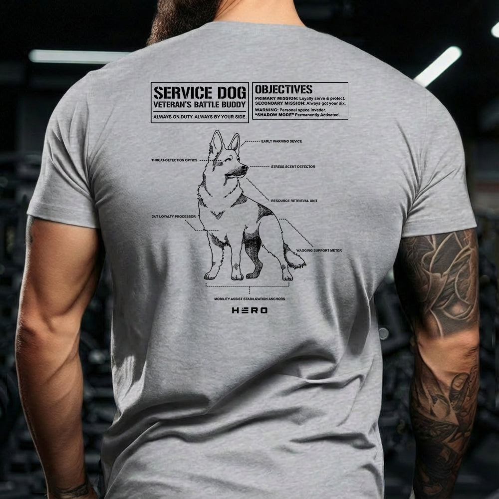 Hero Company Men's Veteran's Battle Buddy Service Dog Tee - Helps Pair Veterans With A Service Dog or Shelter Dog