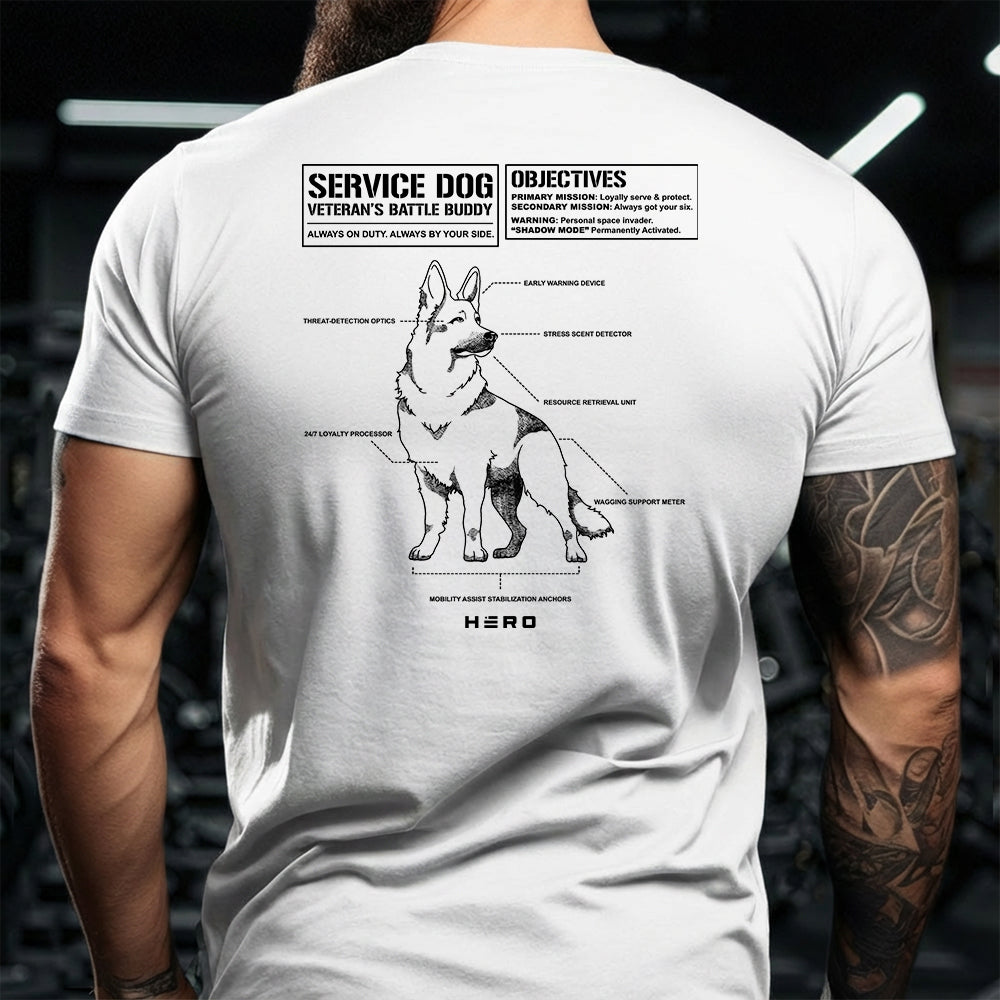Hero Company Men's Veteran's Battle Buddy Service Dog Tee - Helps Pair Veterans With A Service Dog or Shelter Dog