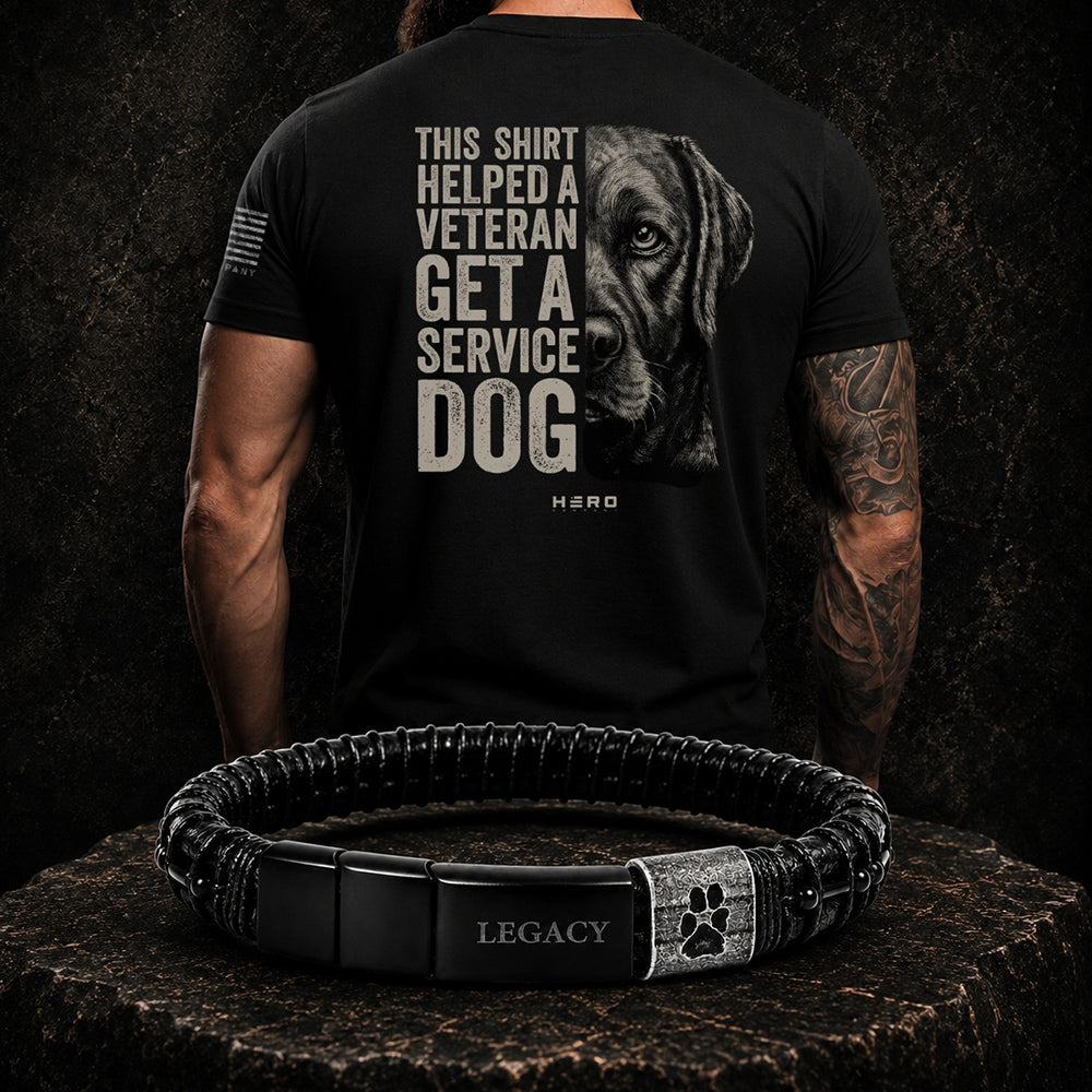 Buy 1 Tee & Get Bracelet at 75% Off -This Shirt Helped A Veteran Get A Service Dog Tee & Loyal Friend Legacy Urn Bracelet