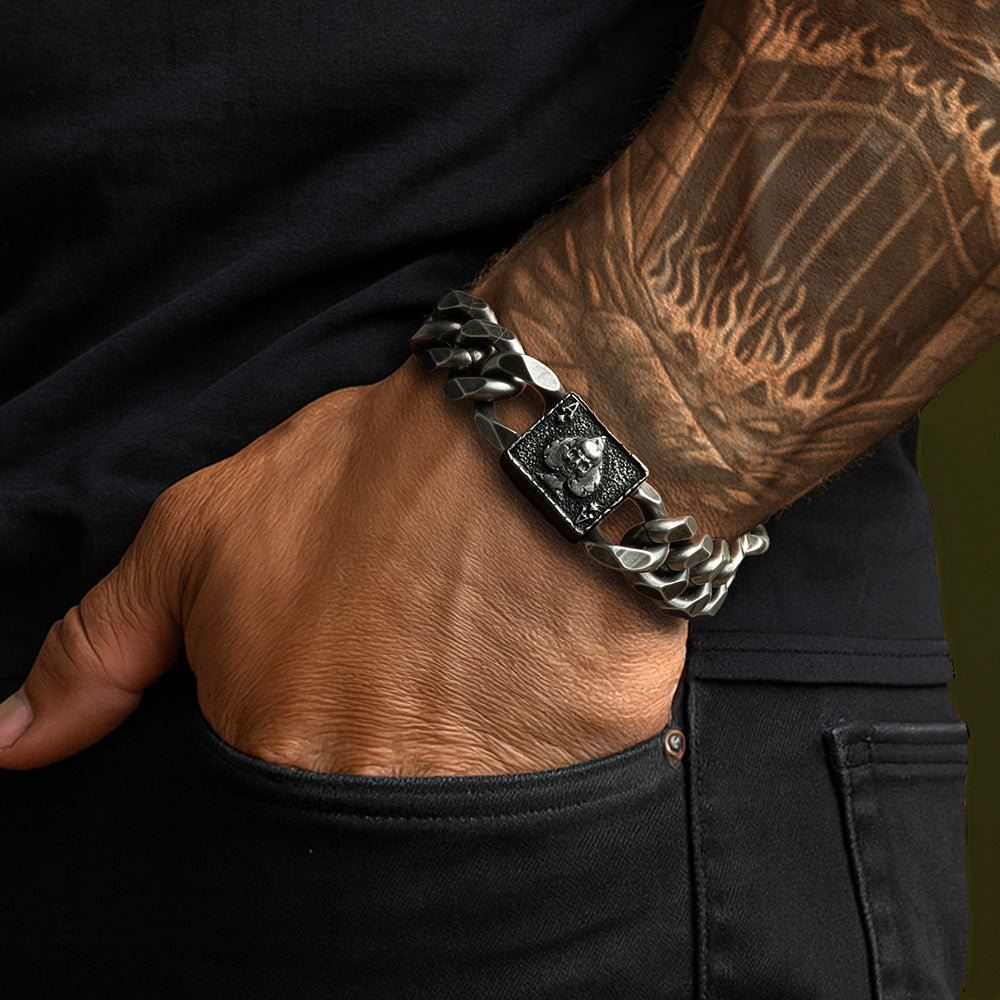 Revenant’s Wrath Ace of Spades Cuban Link Bracelet: Helps Pair Veterans With A Service Dog or Shelter Dog