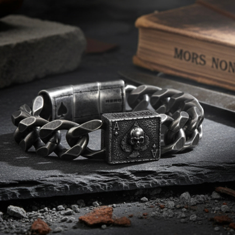 Revenant’s Wrath Ace of Spades Cuban Link Bracelet: Helps Pair Veterans With A Service Dog or Shelter Dog