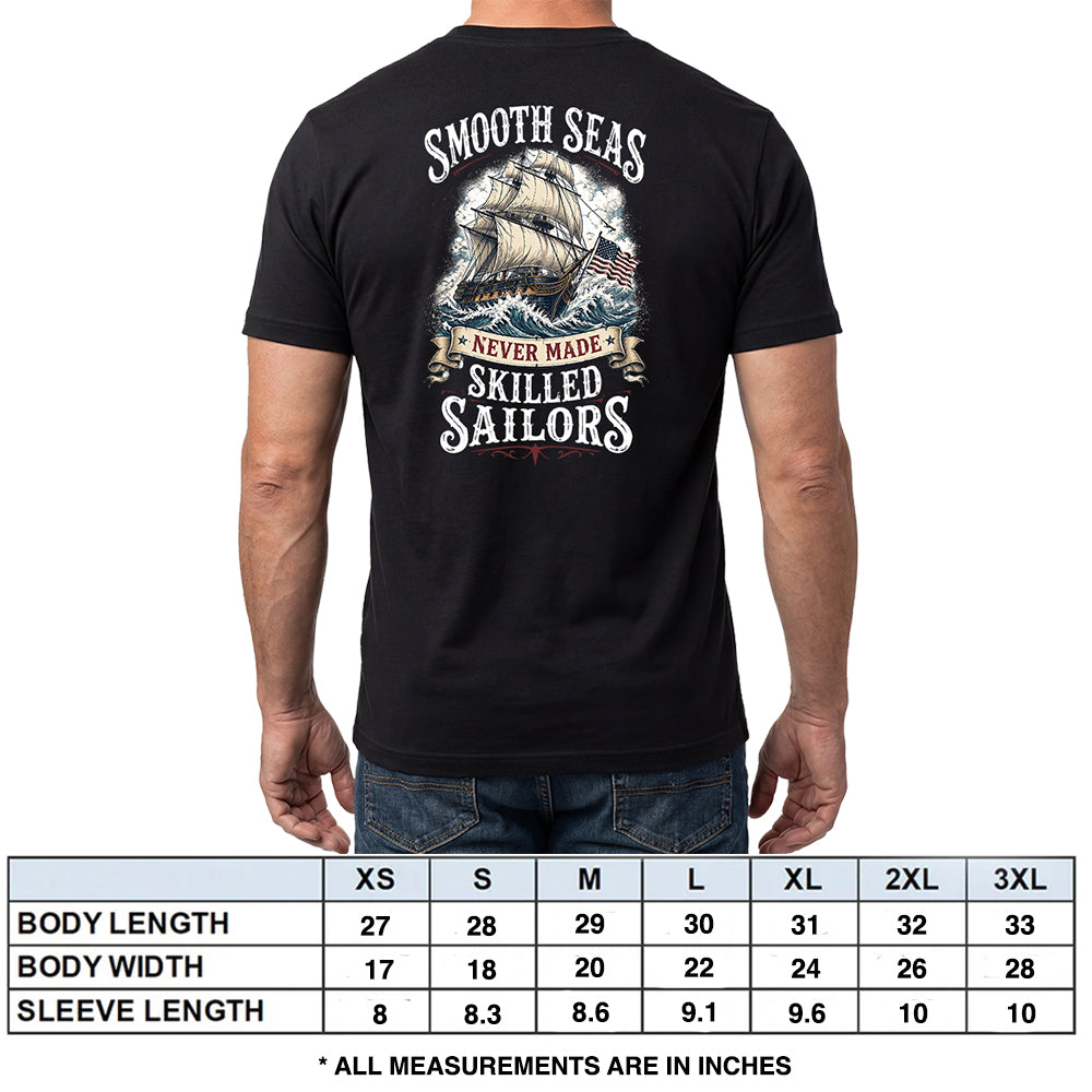 Smooth Seas Never Made Skilled Sailors Black Tee