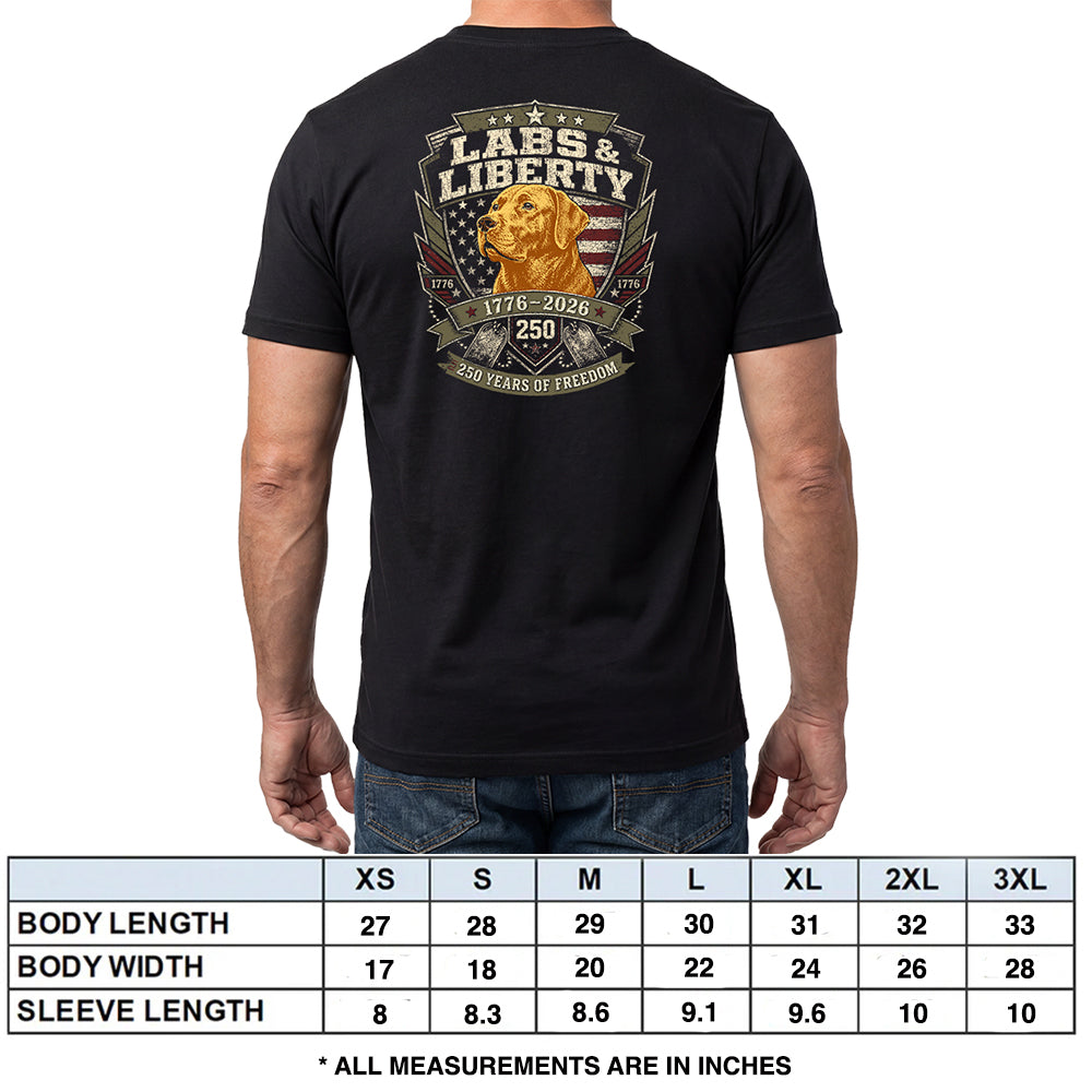 Labs &amp; Liberty Yellow Lab Black Tee