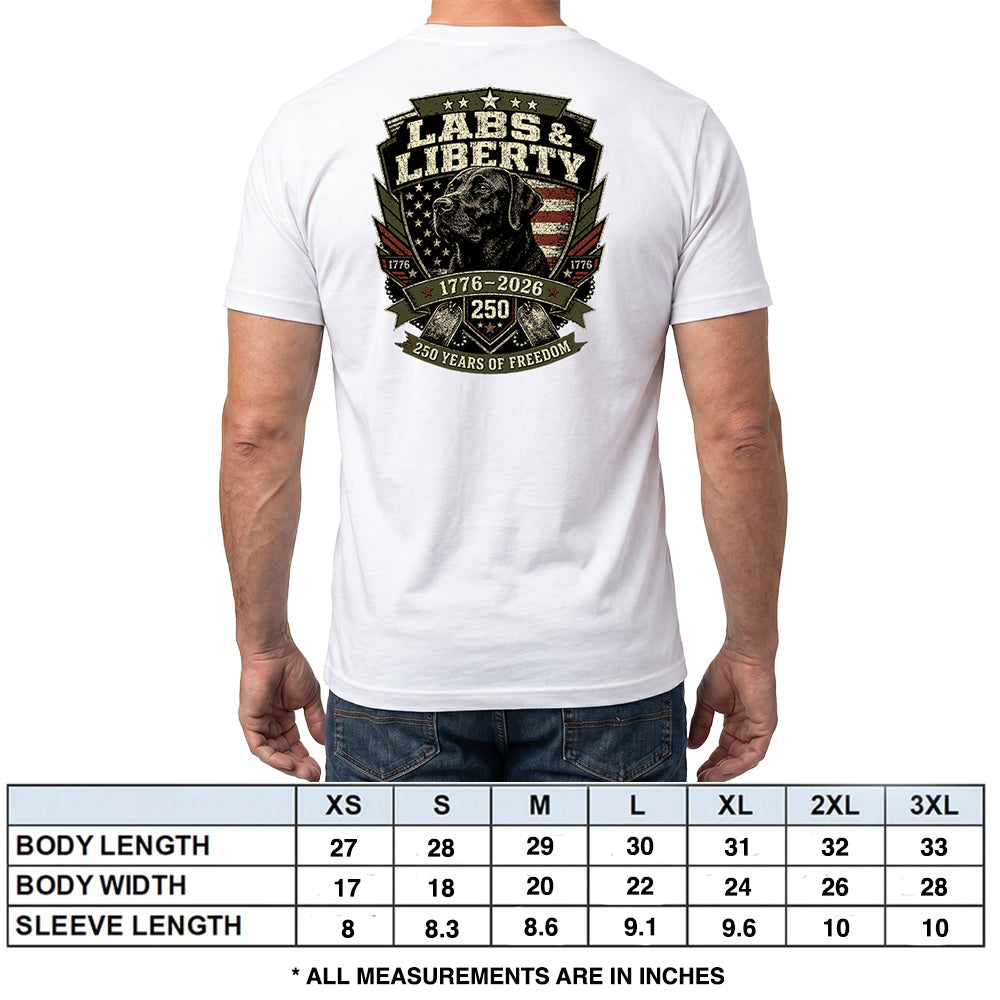 Labs &amp; Liberty Black Lab White Tee