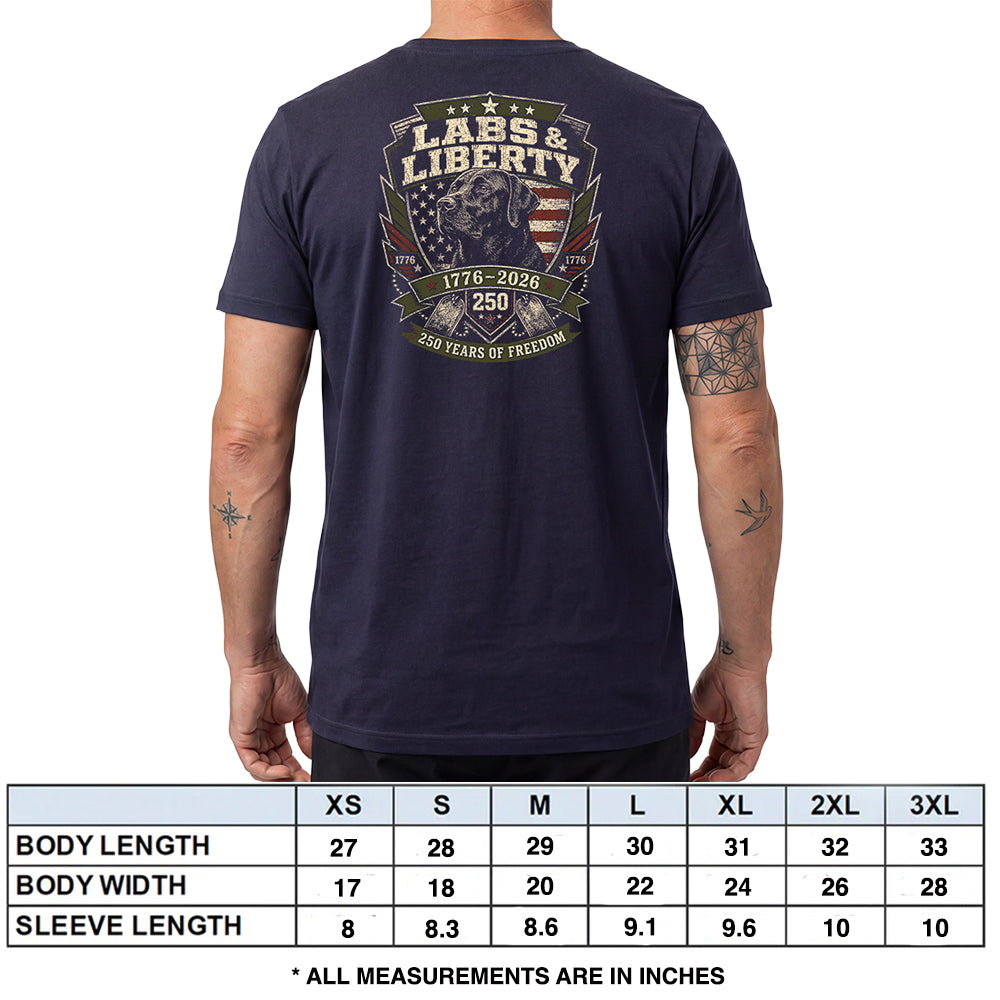 Labs &amp; Liberty Black Lab Navy Tee