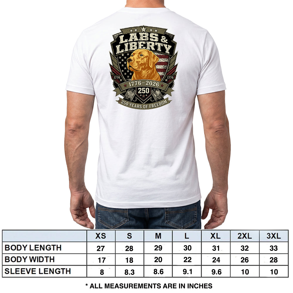 Labs & Liberty Yellow Lab White Tee