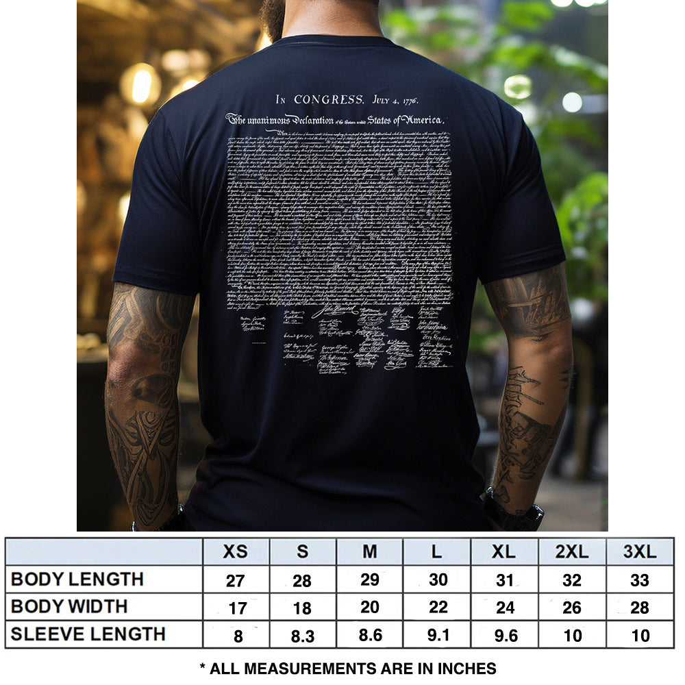 Hero Company Men's 250th Declaration Of Independence Navy Tee - Helps Pair Veterans With A Service Dog or Shelter Dog