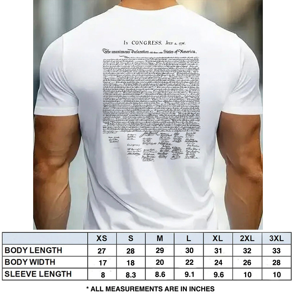 Hero Company Men's 250th Declaration Of Independence White Tee - Helps Pair Veterans With A Service Dog or Shelter Dog