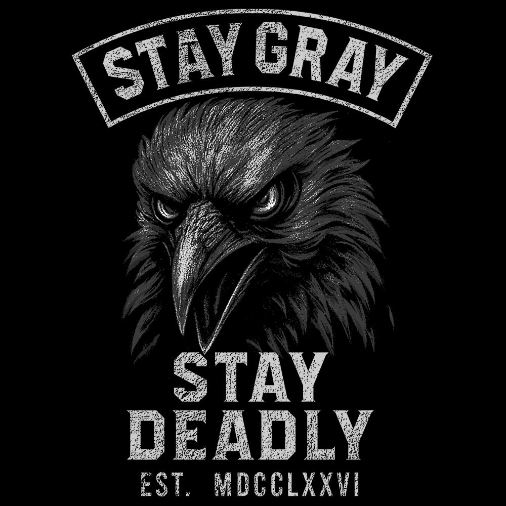 Hero Company Men&#39;s Stay Gray Stay Deadly Black Tee - Helps Pair Veterans With A Service Dog or Shelter Dog