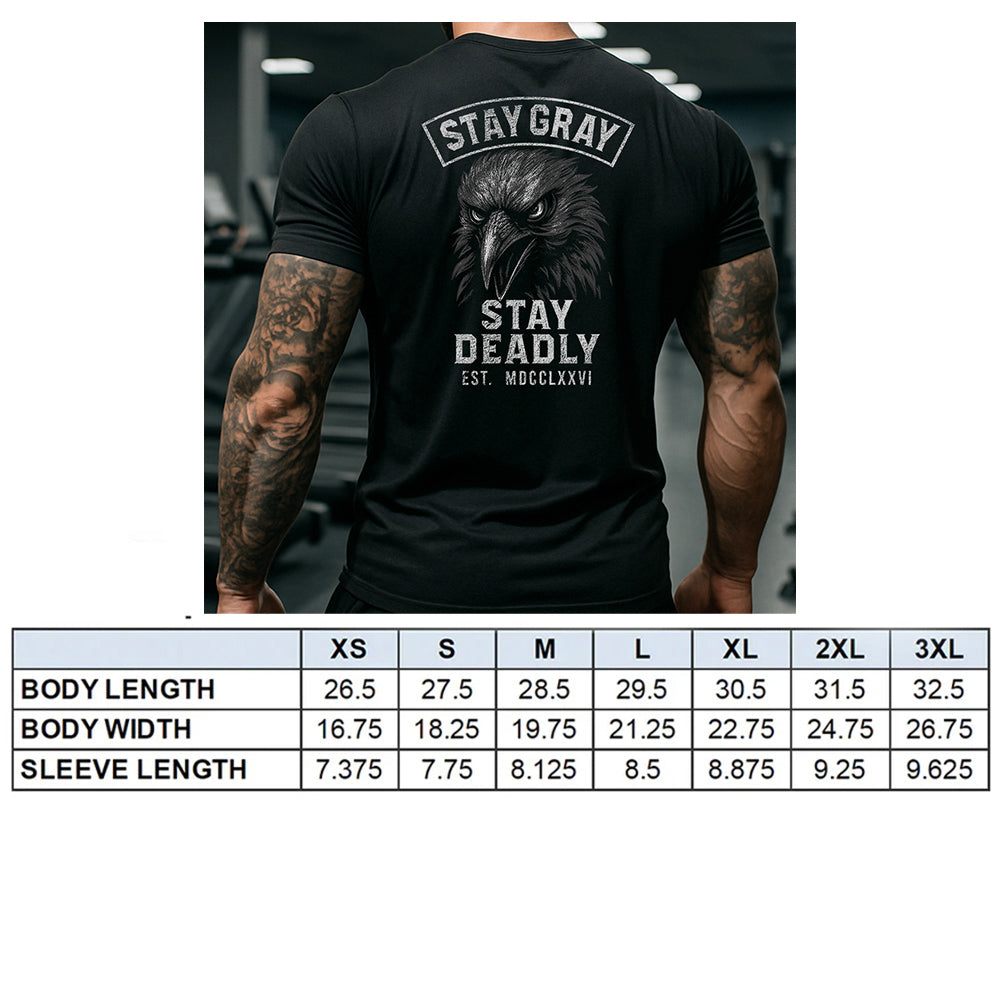 Hero Company Men&#39;s Stay Gray Stay Deadly Black Tee - Helps Pair Veterans With A Service Dog or Shelter Dog