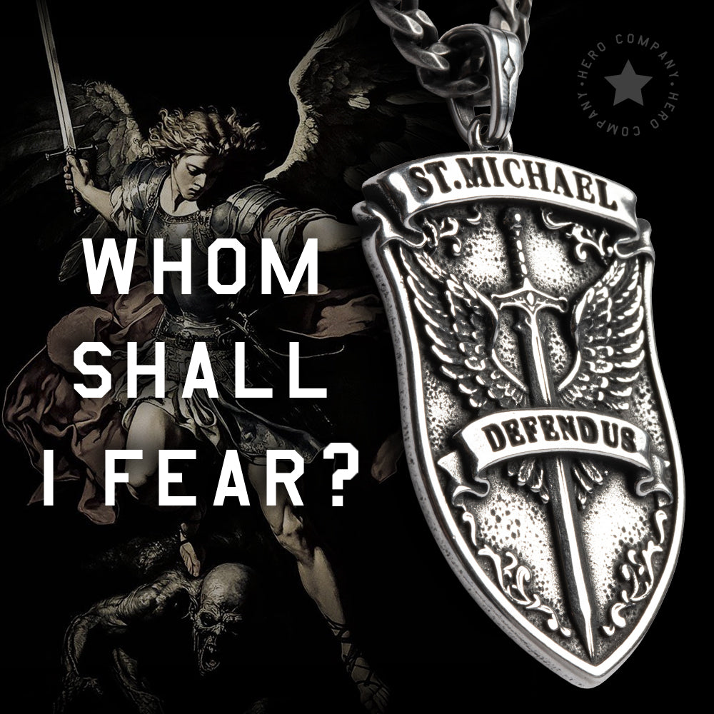 St. Michael’s Shield Defend Us In Battle Necklace - Helps Pair Veterans With A Service Dog Or Shelter Dog