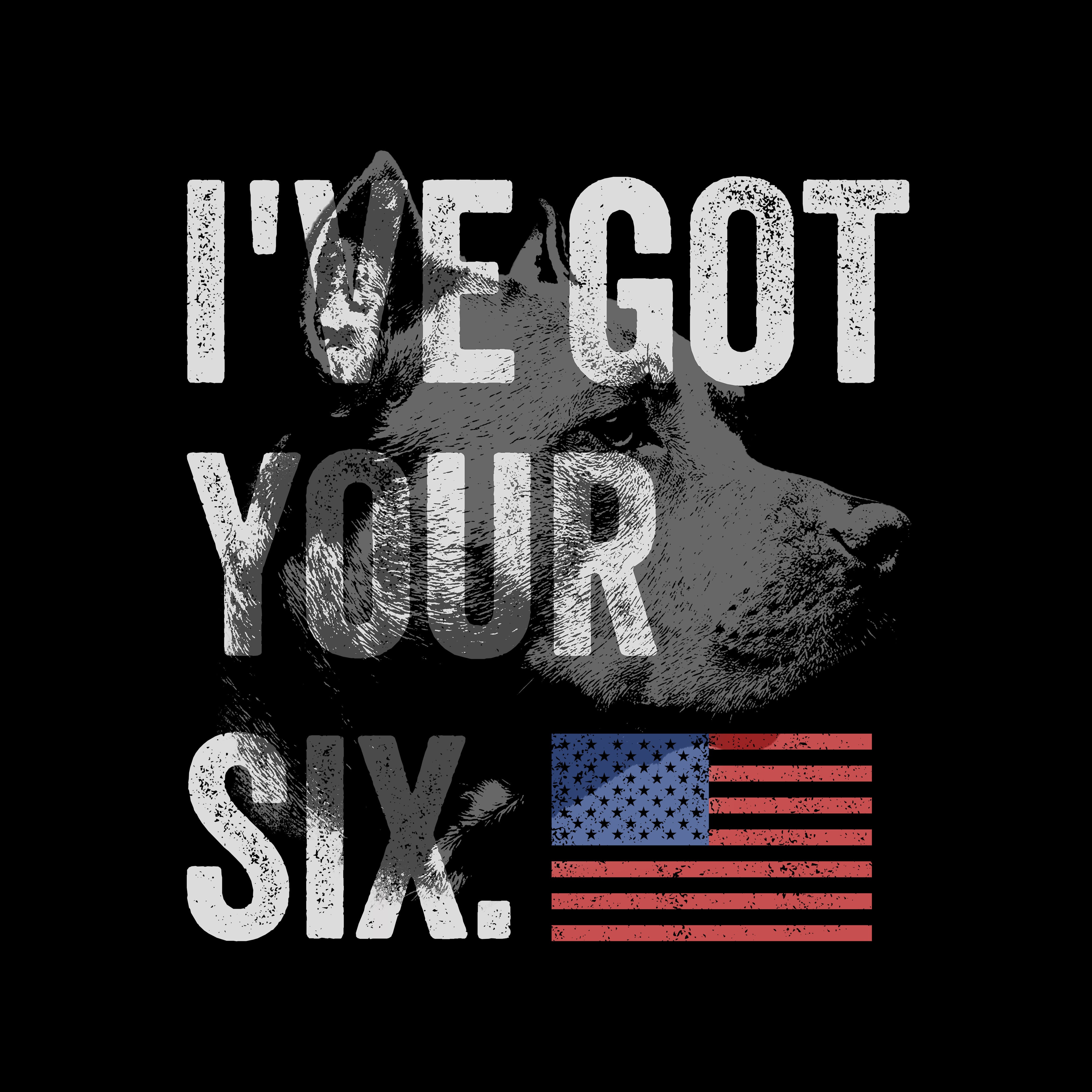 Hero Company Men's I've Got Your Six Black Tee - Helps Pair Veterans With A Service Dog or Shelter Dog