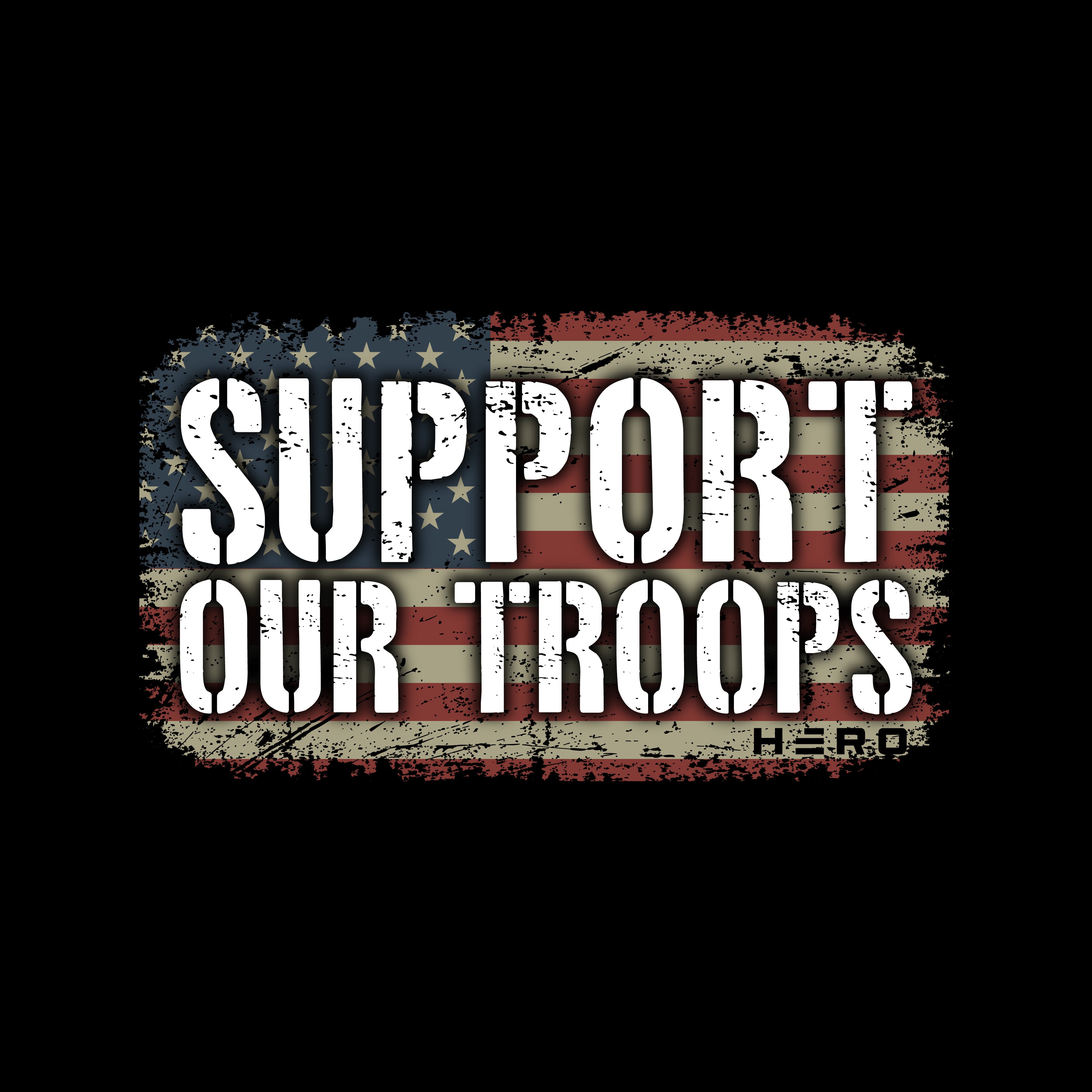 Support Our Troops Patriot Black Tee